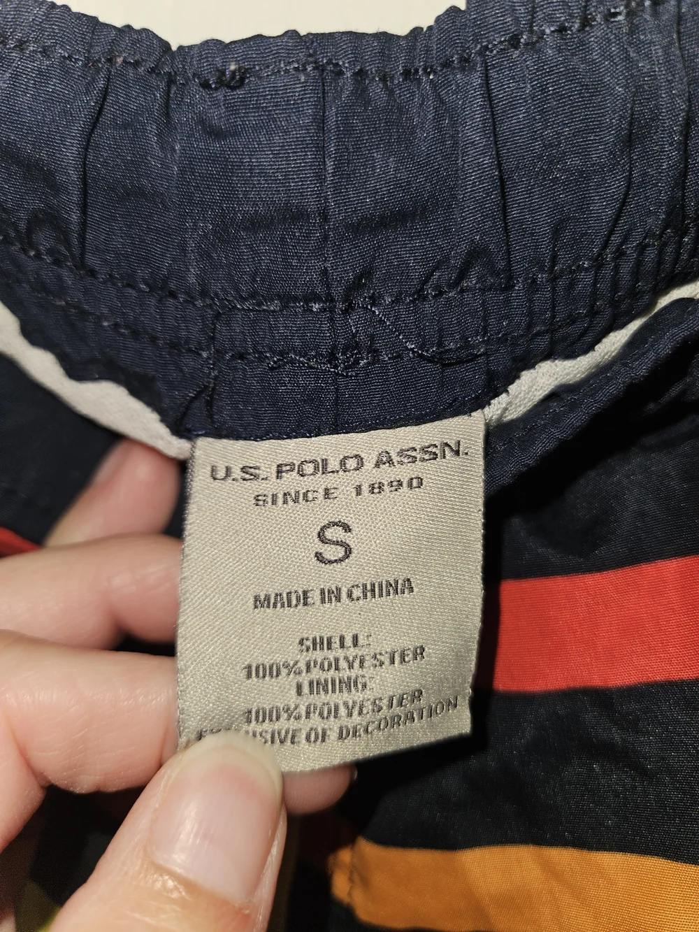 U.S. Polo Assn. Men's Rainbow Stripes Swim Trunks